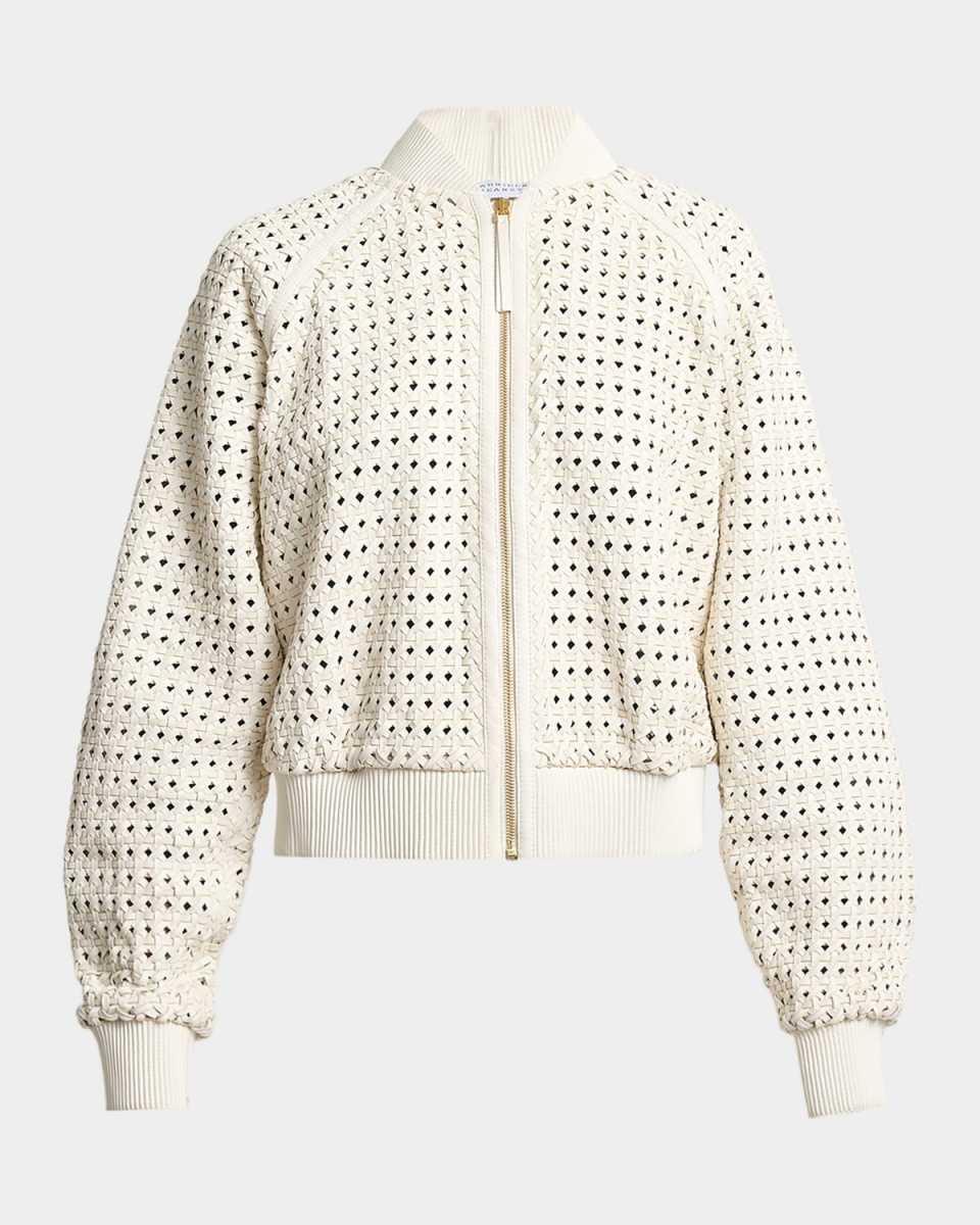 Odin Woven Nappa Leather Bomber Jacket